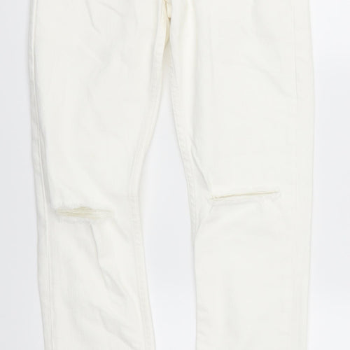 Preworn Womens White  Denim Skinny Jeans Size 27 in L28 in