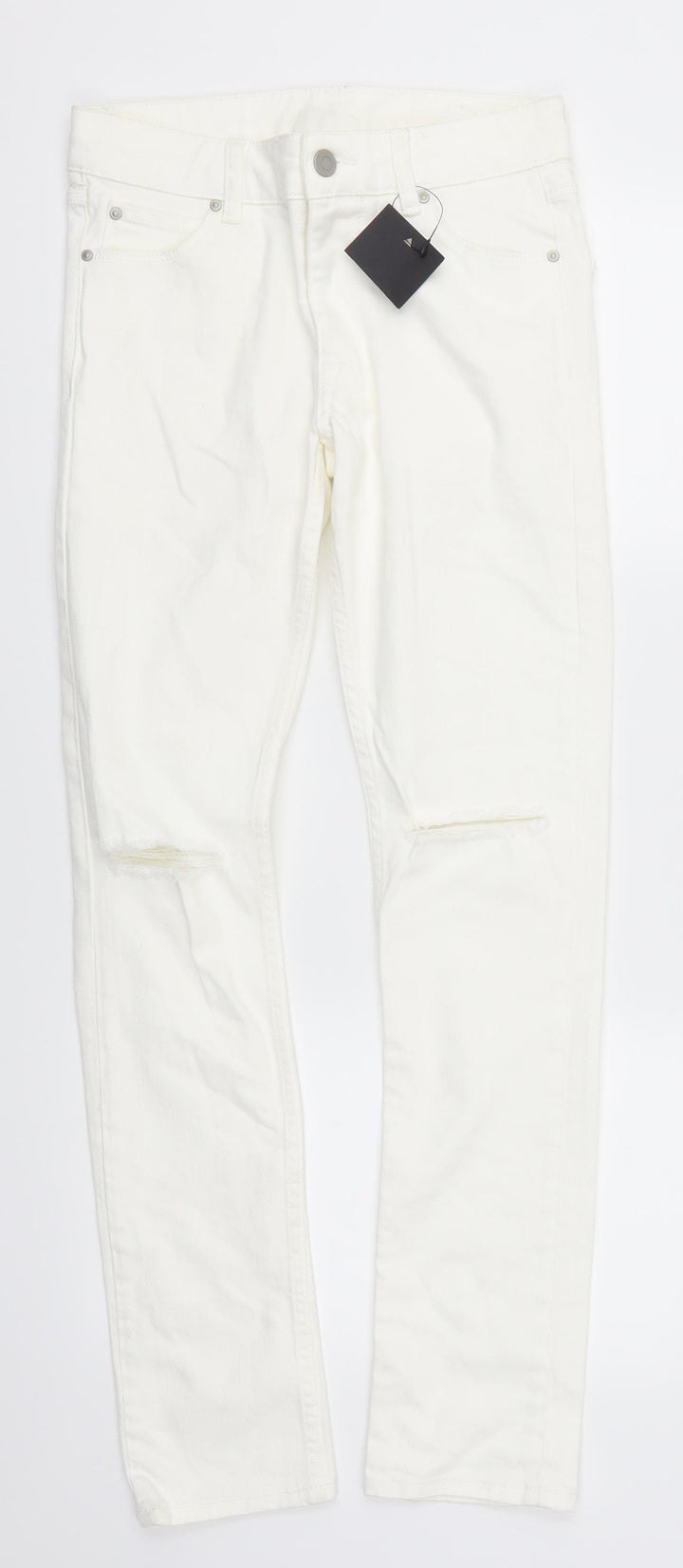 Preworn Womens White Denim Skinny Jeans Size 27 in L28 in