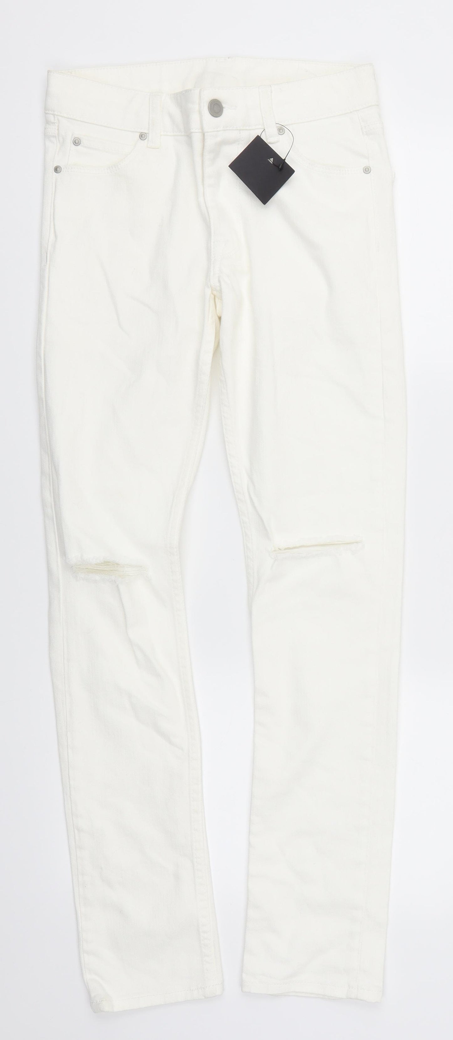 Preworn Womens White  Denim Skinny Jeans Size 27 in L28 in