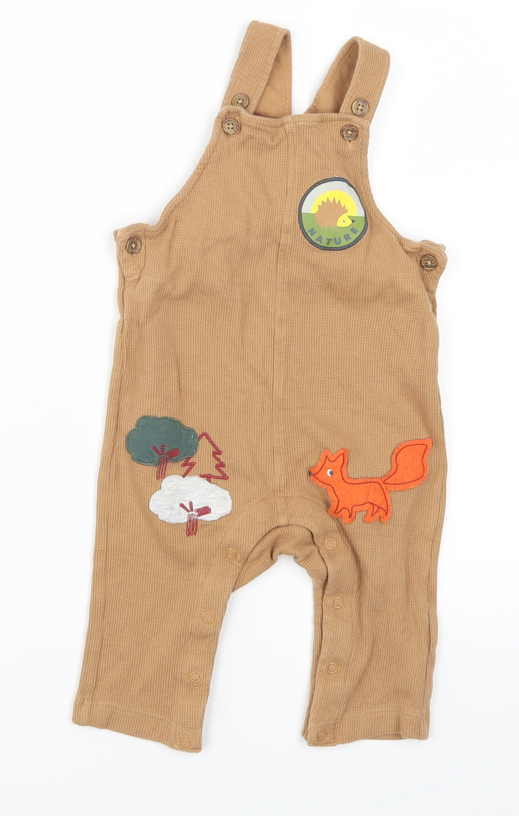 Marks and Spencer Baby Brown   Dungaree One-Piece Size 9-12 Months  - Fox