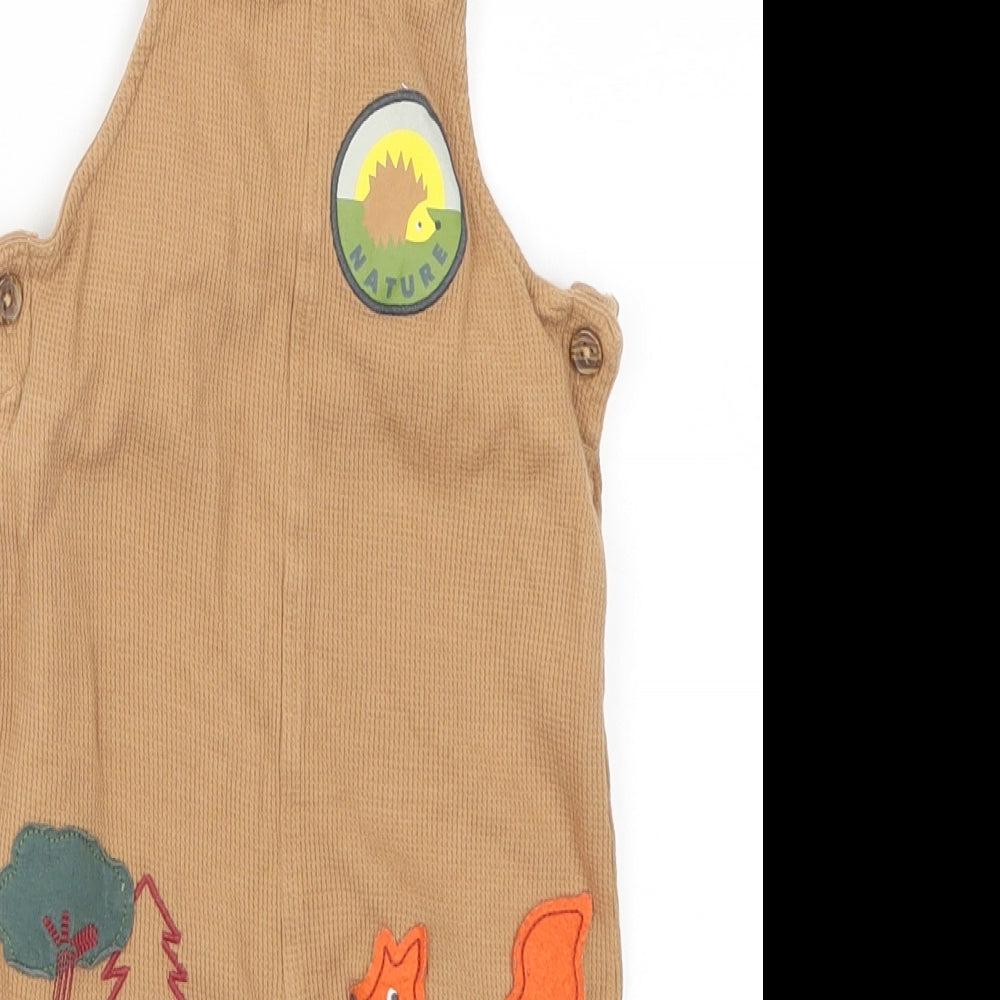 Marks and Spencer Baby Brown   Dungaree One-Piece Size 9-12 Months  - Fox