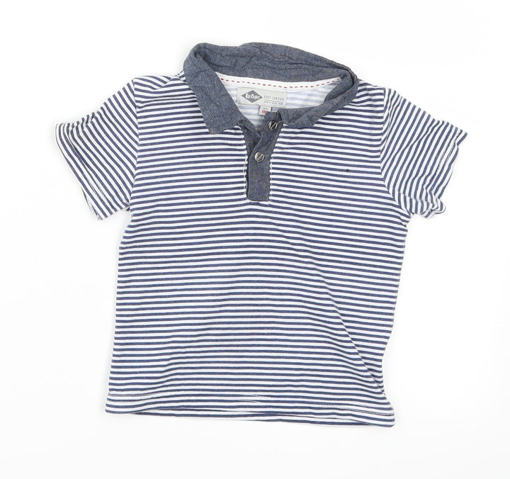 Lee Cooper Boys Blue Striped  Basic Polo Size 12-18 Months