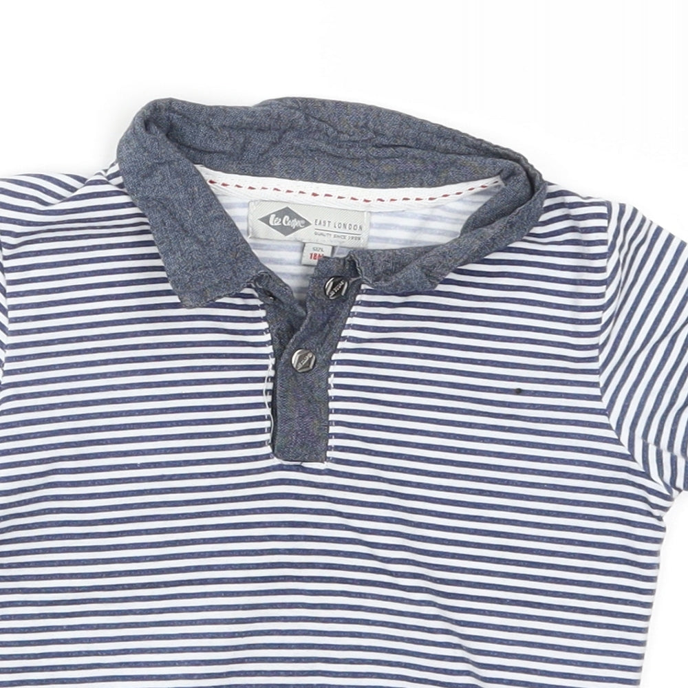 Lee Cooper Boys Blue Striped  Basic Polo Size 12-18 Months