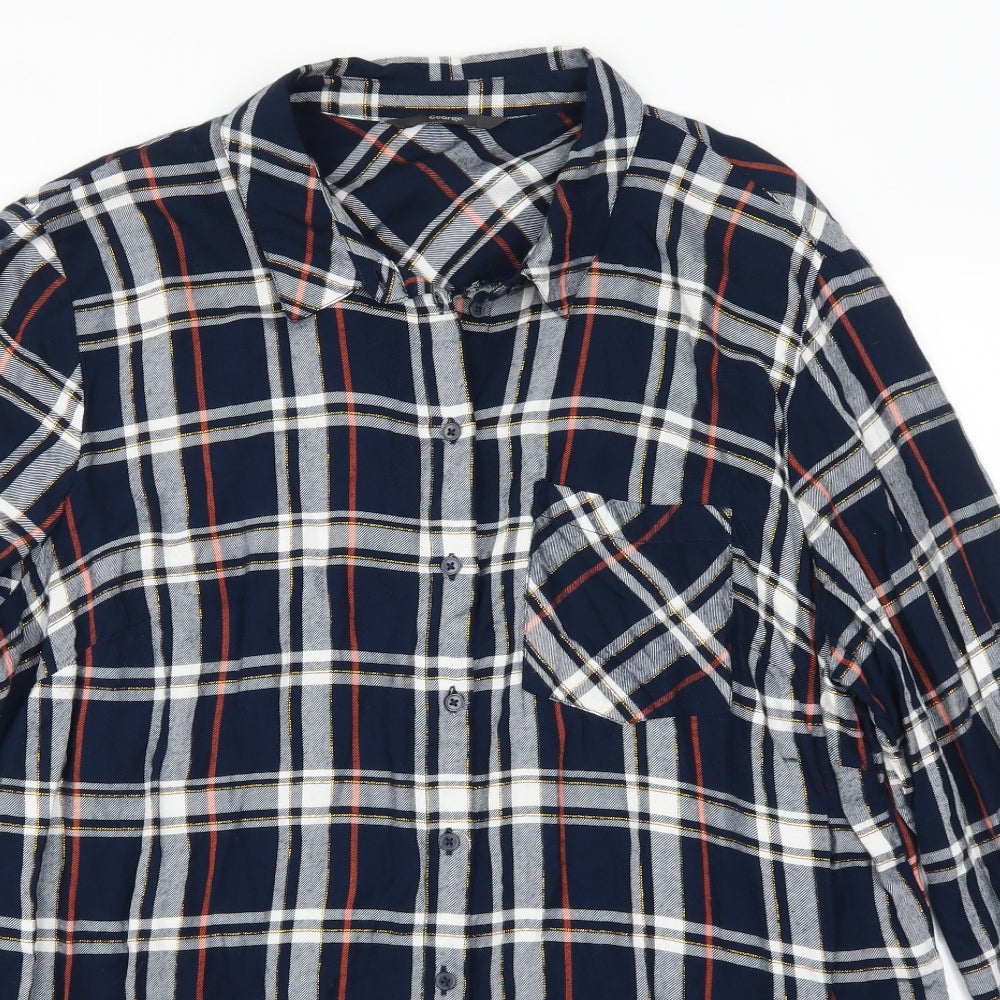 George Womens Blue   Basic Button-Up Size 18