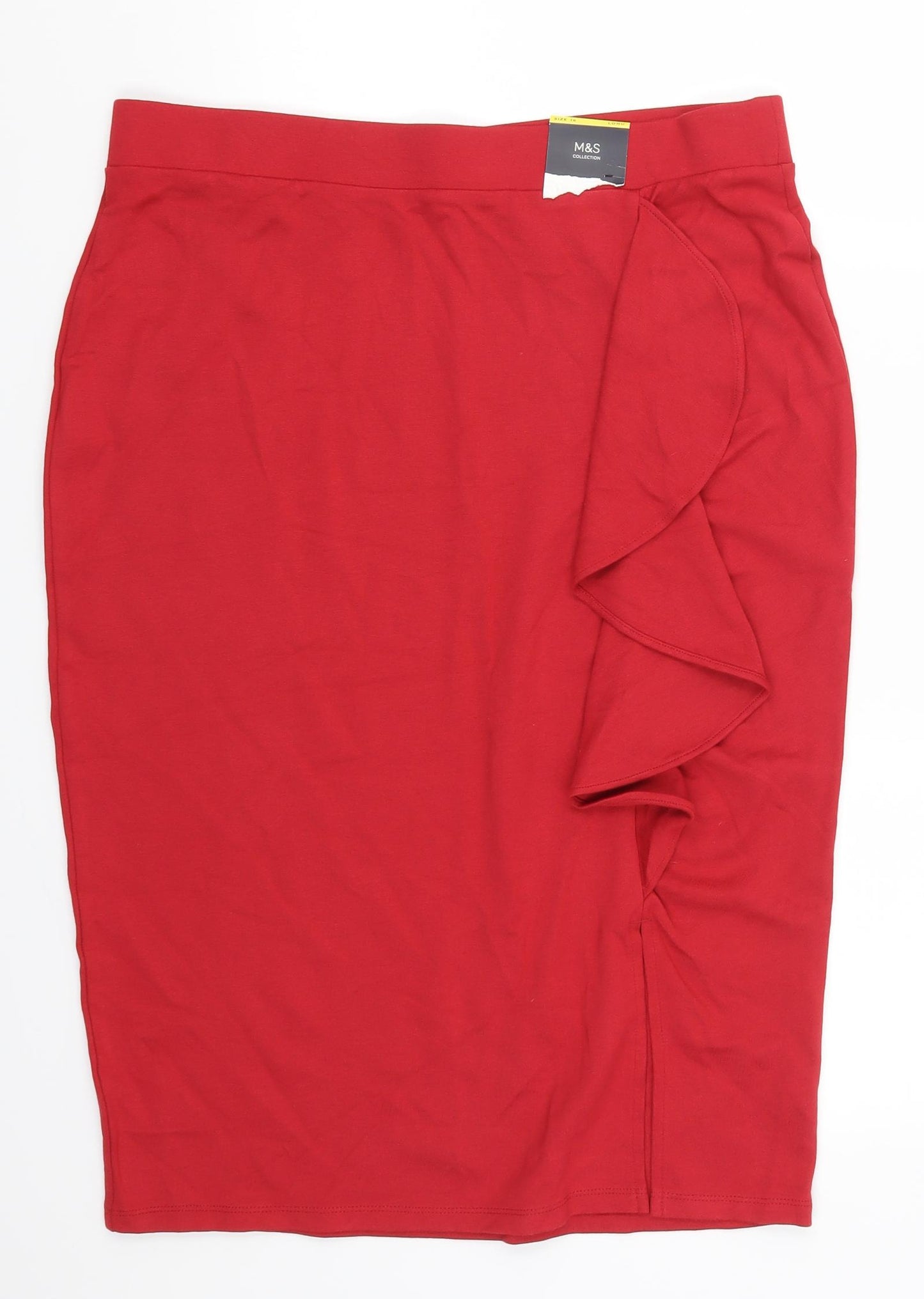 Marks and Spencer Womens Red   Straight & Pencil Skirt Size 16