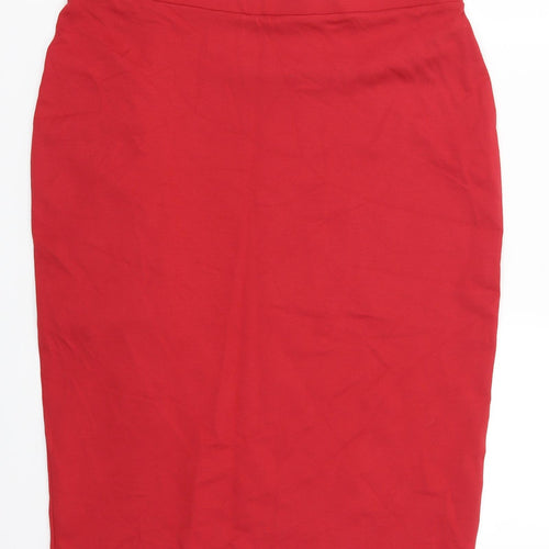 Marks and Spencer Womens Red   Straight & Pencil Skirt Size 16