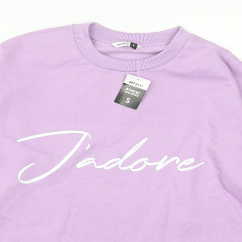 Pep & Co Womens Purple   Pullover Sweatshirt Size S  - J'adore