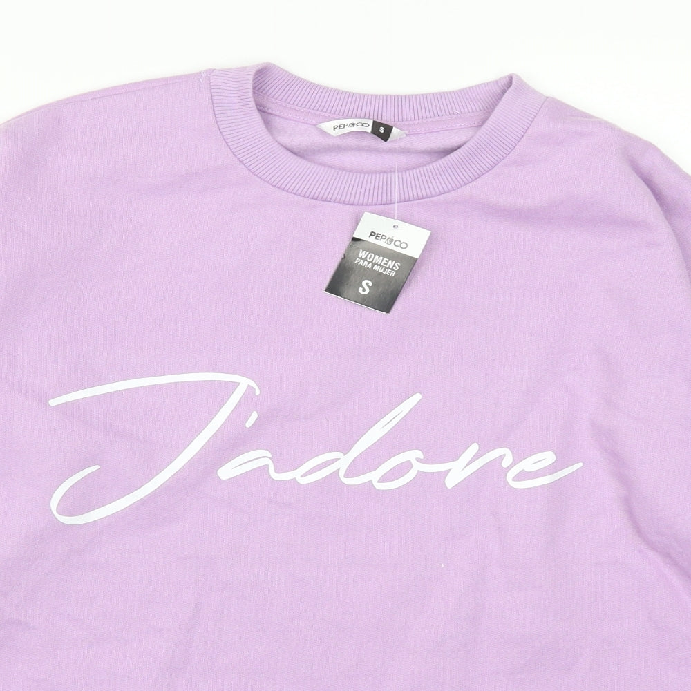 Pep & Co Womens Purple   Pullover Sweatshirt Size S  - J'adore