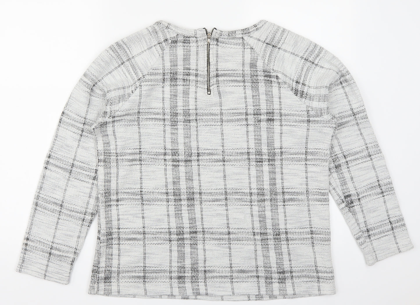 Atmosphere Womens Grey Check  Pullover Jumper Size 16