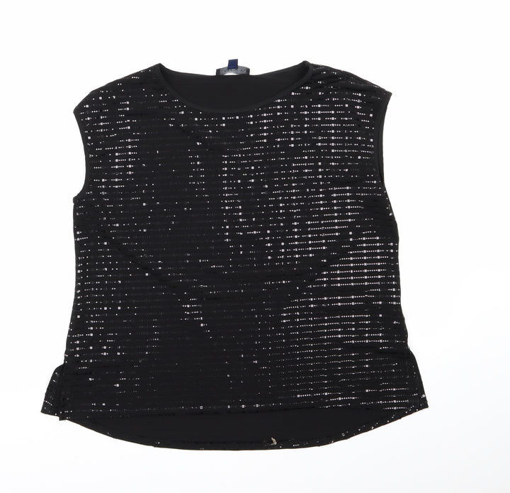 Saloos Womens Black Basic Blouse Size 16