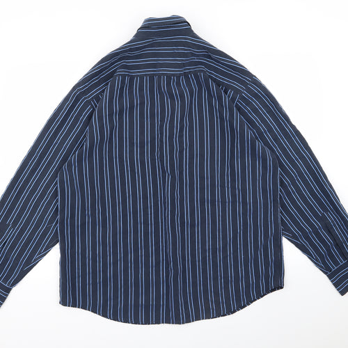 Taylor & Wright Mens Blue Striped   Button-Up Size L