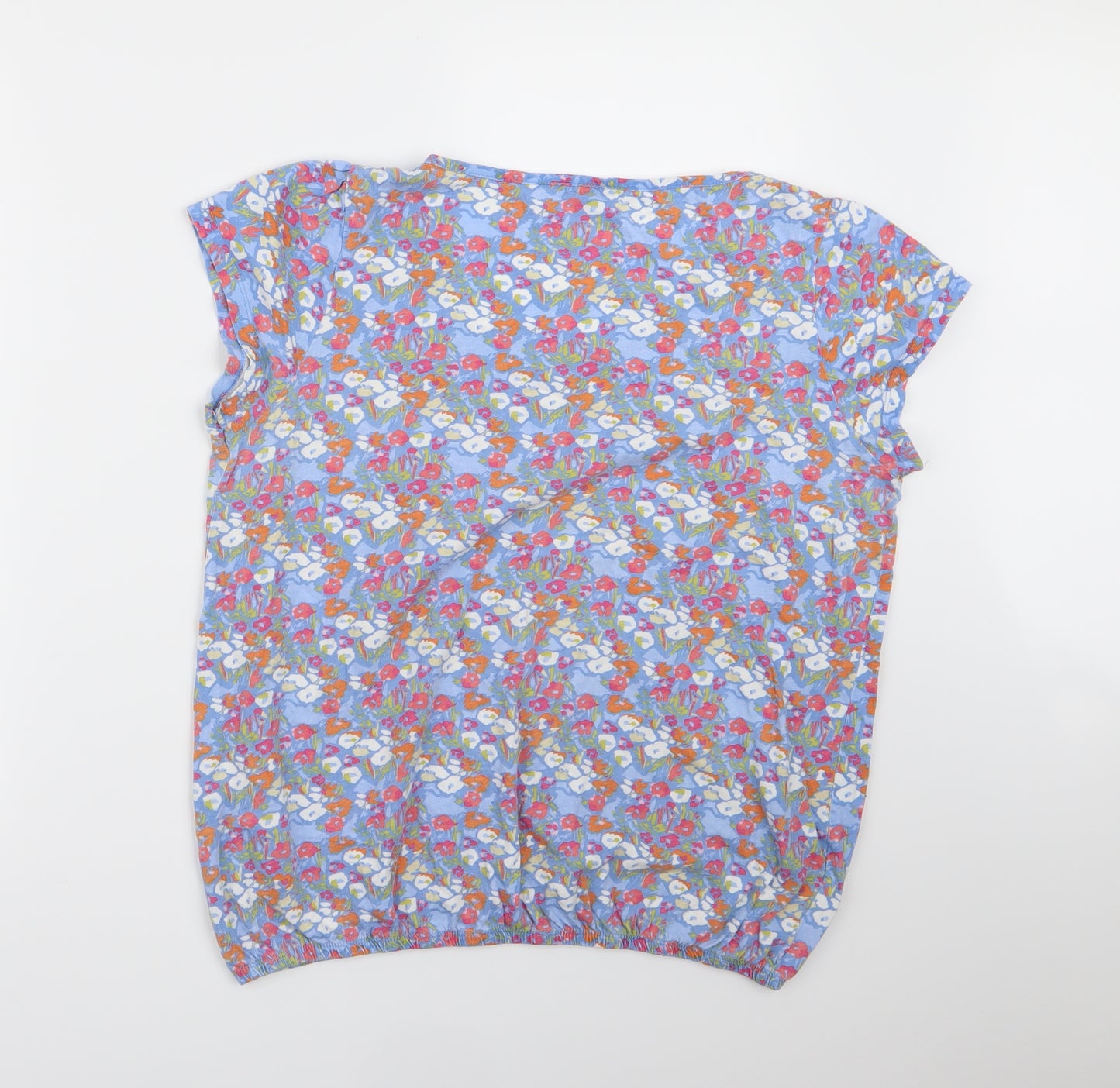 appaya Womens Blue Floral  Basic T-Shirt Size 16