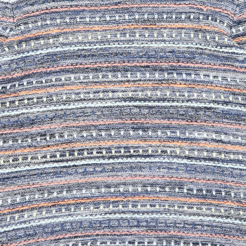 Bonmarché Womens Blue Striped Knit Pullover Jumper Size M