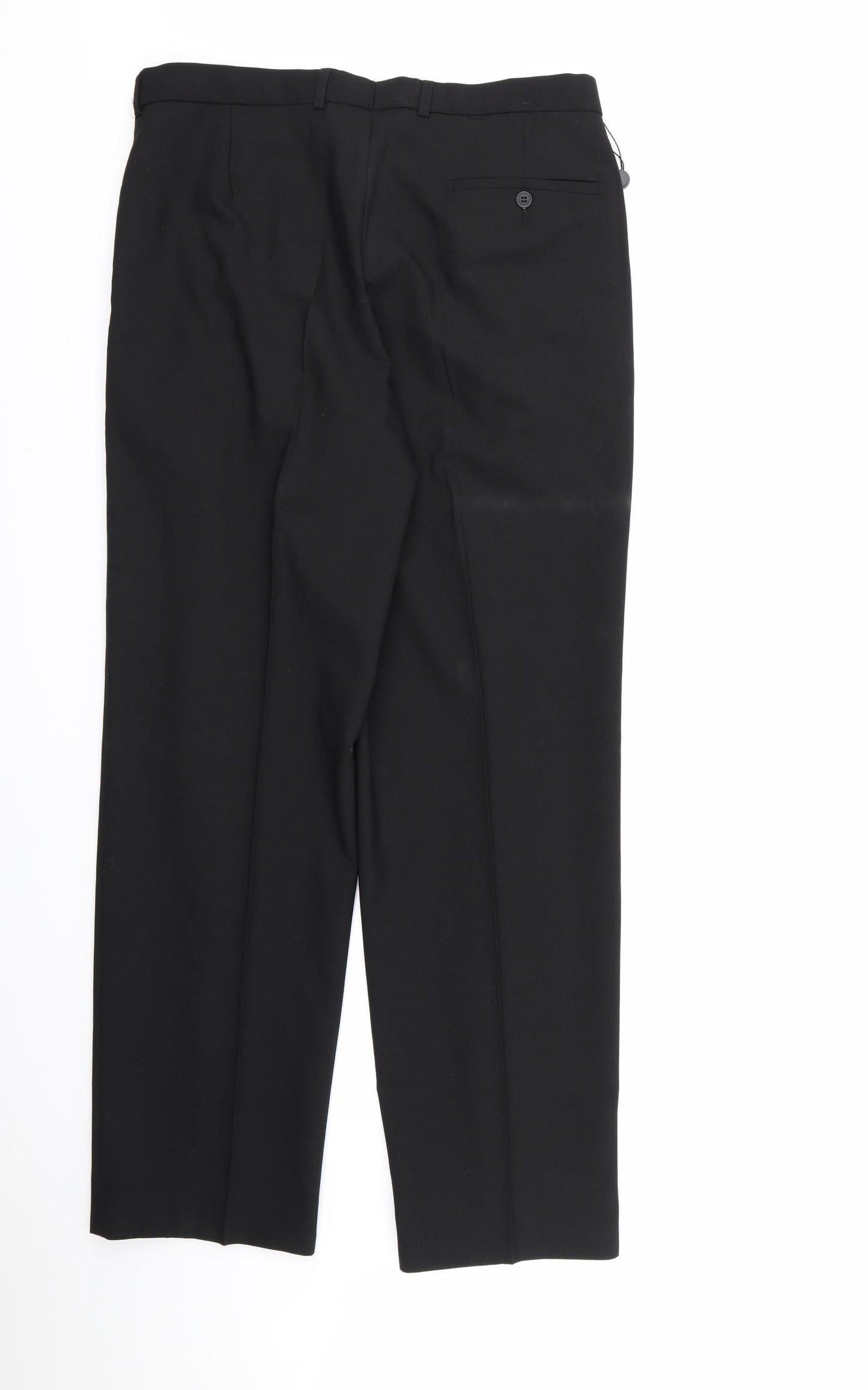 Marks and Spencer Mens Black  Rayon Dress Pants Trousers  L31 in