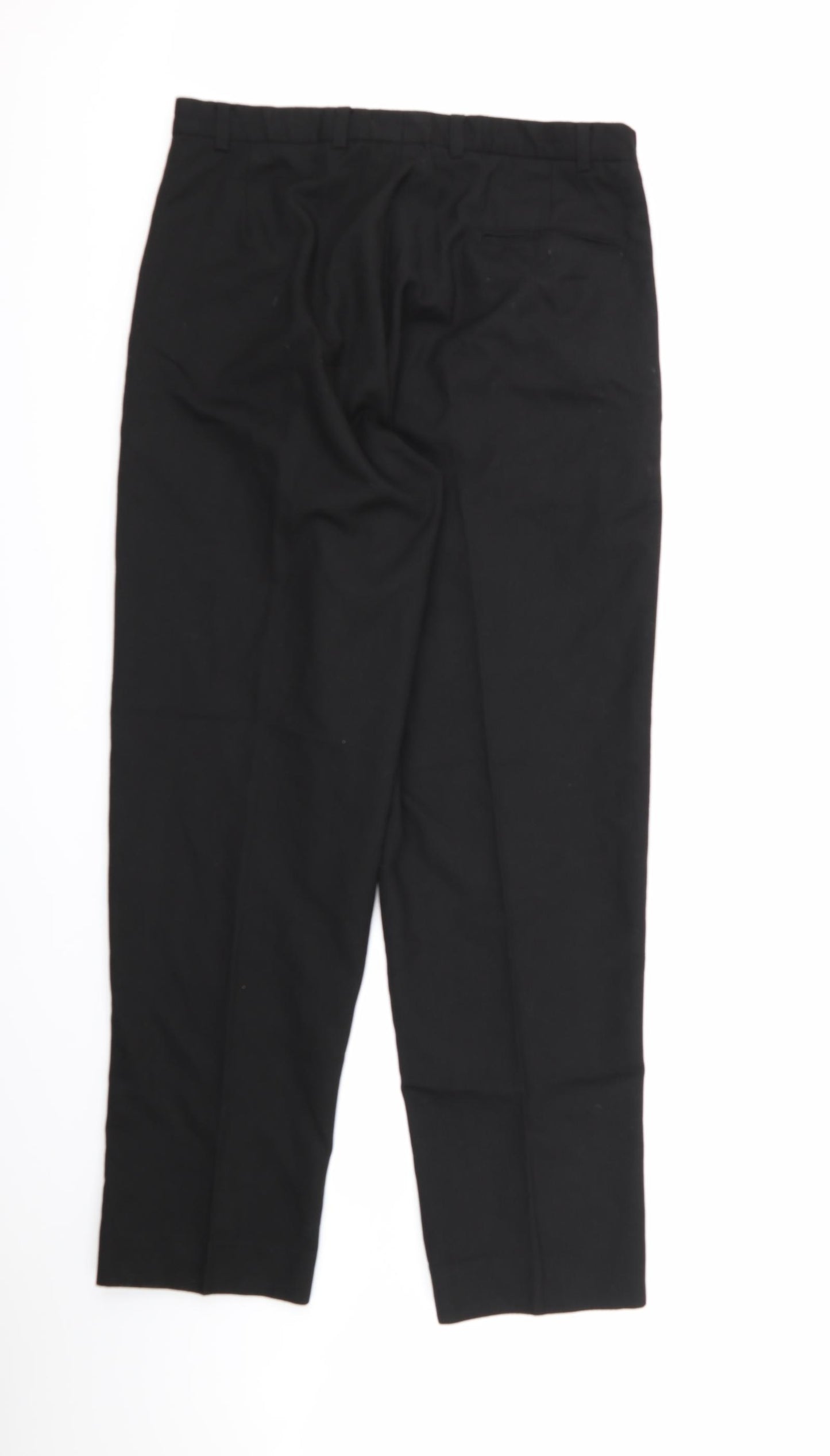 Preworn Mens Black Striped Rayon Dress Pants Trousers  L33 in