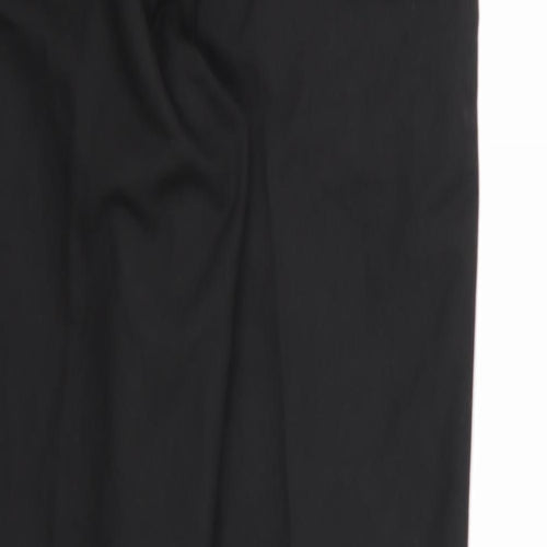 Preworn Mens Black Striped Rayon Dress Pants Trousers  L33 in