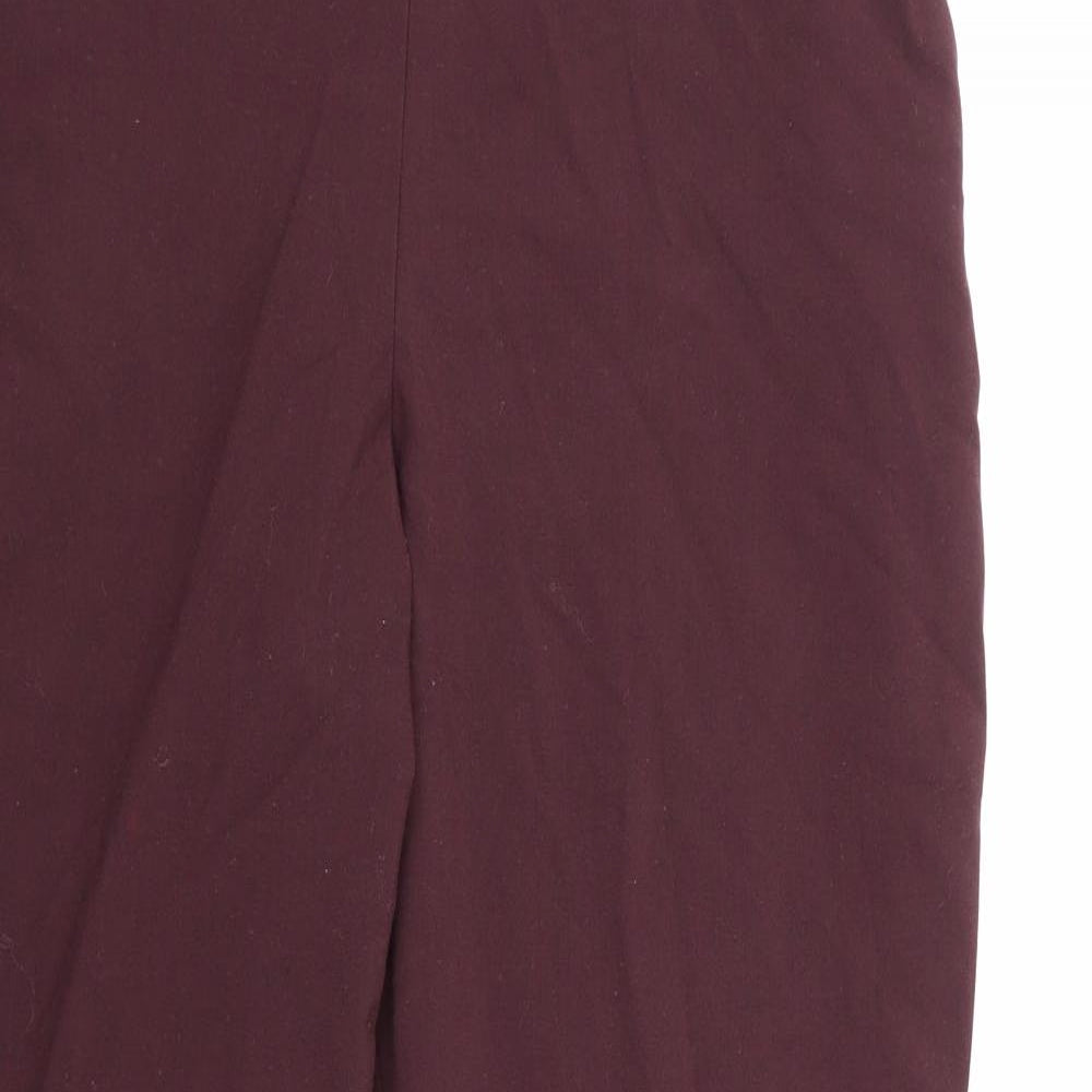 Marks and Spencer Womens Brown  Rayon Dress Pants Trousers Size 14 L26 in