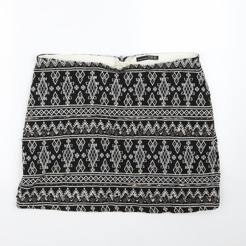 Atmosphere Womens Black Geometric  A-Line Skirt Size 14