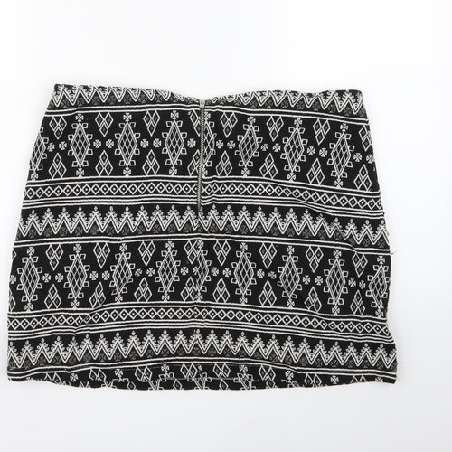 Atmosphere Womens Black Geometric  A-Line Skirt Size 14