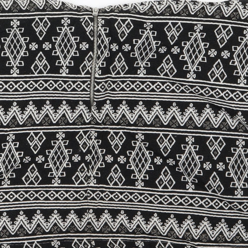 Atmosphere Womens Black Geometric  A-Line Skirt Size 14