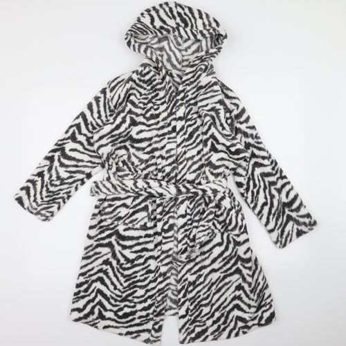 HEMTEX Girls White Animal Print Fleece Top Gown Size 9-10 Years