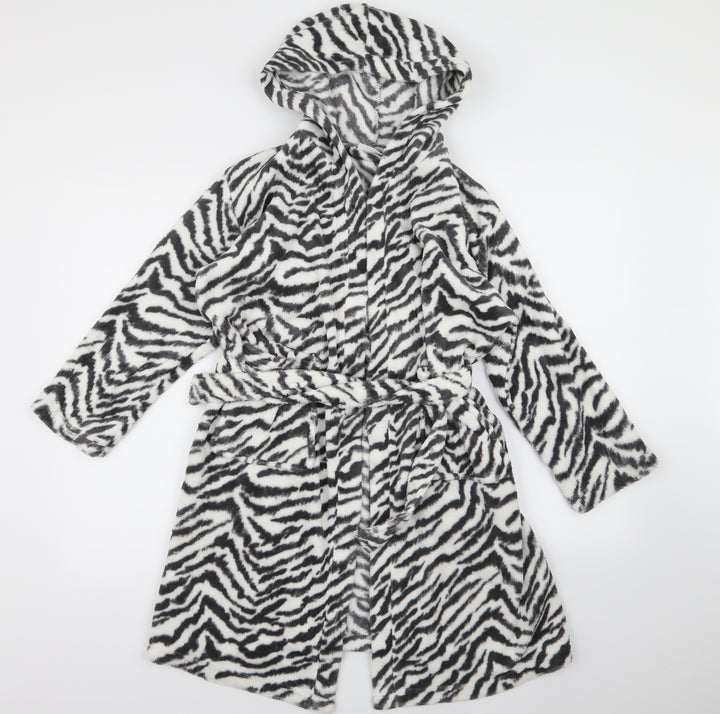 HEMTEX Girls White Animal Print Fleece Top Gown Size 9-10 Years