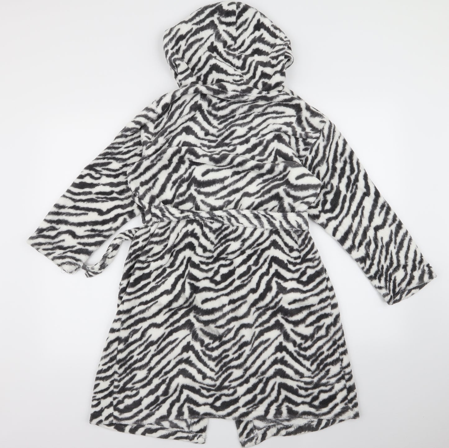 HEMTEX Girls White Animal Print Fleece Top Gown Size 9-10 Years