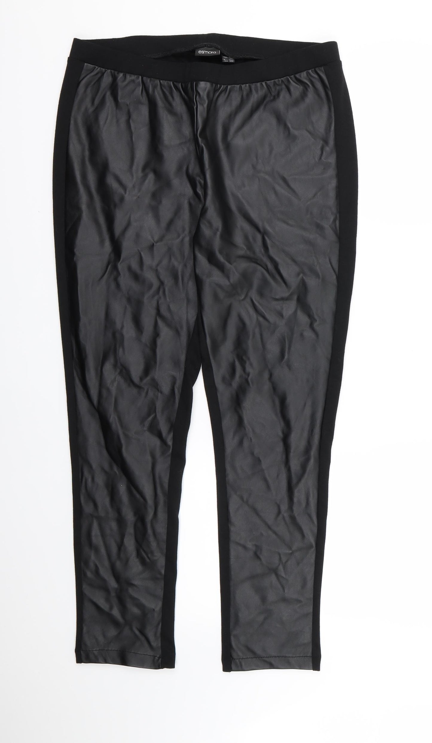 ESMARA Womens Black   Pedal Pusher Leggings Size 18 L26 in