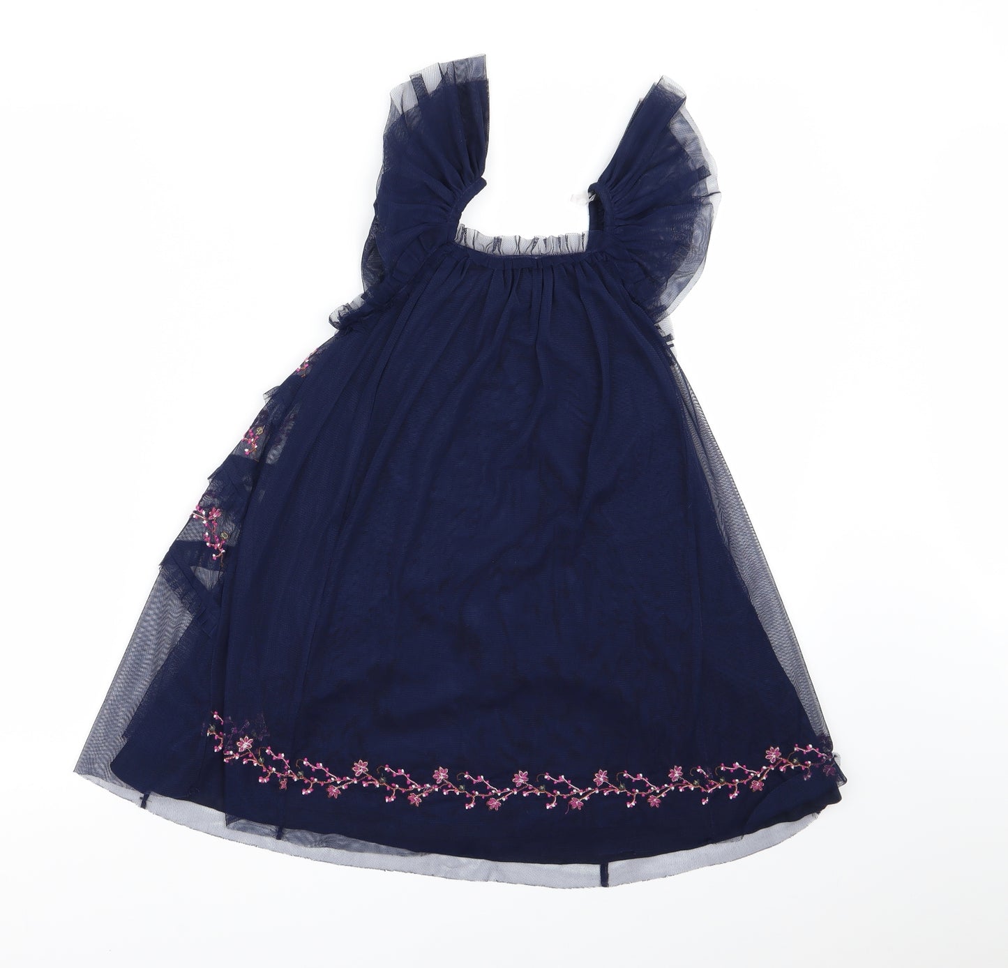 NEXT Girls Blue Spotted Mesh A-Line  Size 5 Years