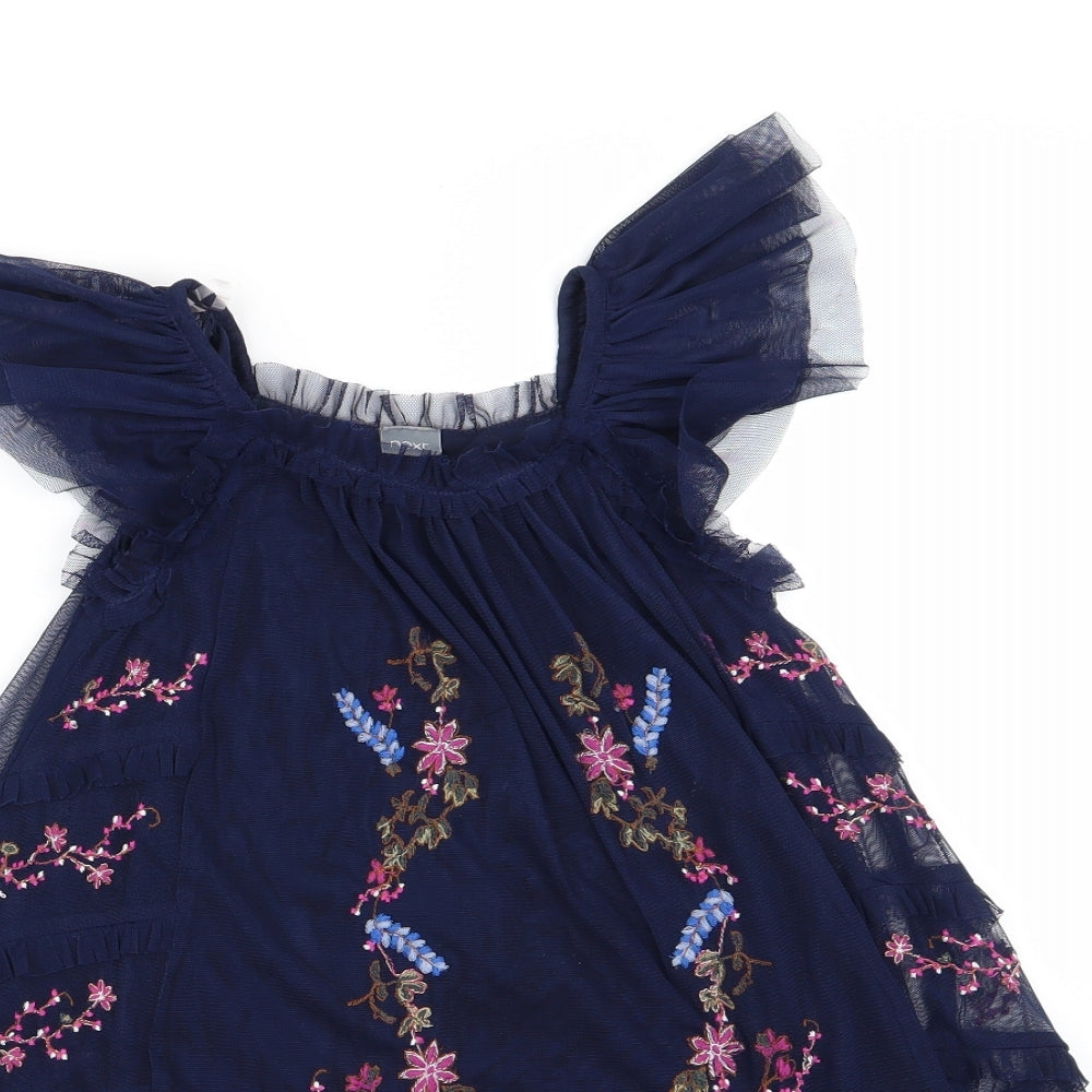 NEXT Girls Blue Spotted Mesh A-Line  Size 5 Years