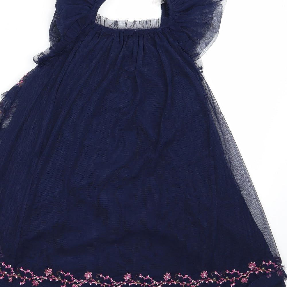 NEXT Girls Blue Spotted Mesh A-Line  Size 5 Years