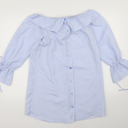 Missguided Womens Blue Striped  A-Line  Size 10