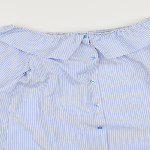Missguided Womens Blue Striped  A-Line  Size 10