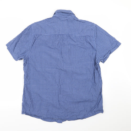 ACW85 Mens Blue Check   Button-Up Size L