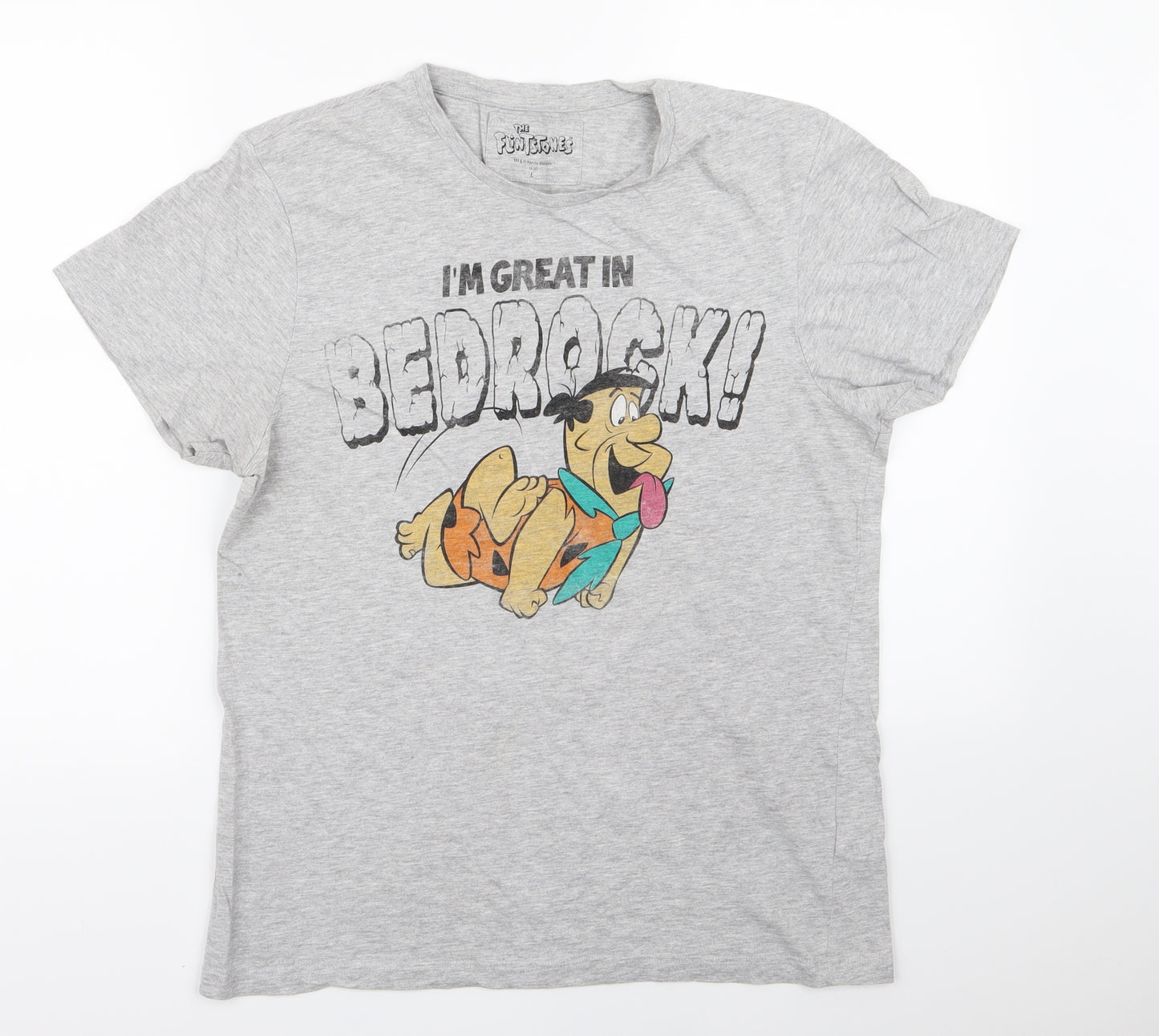 the flintstones Womens Grey   Basic T-Shirt Size L