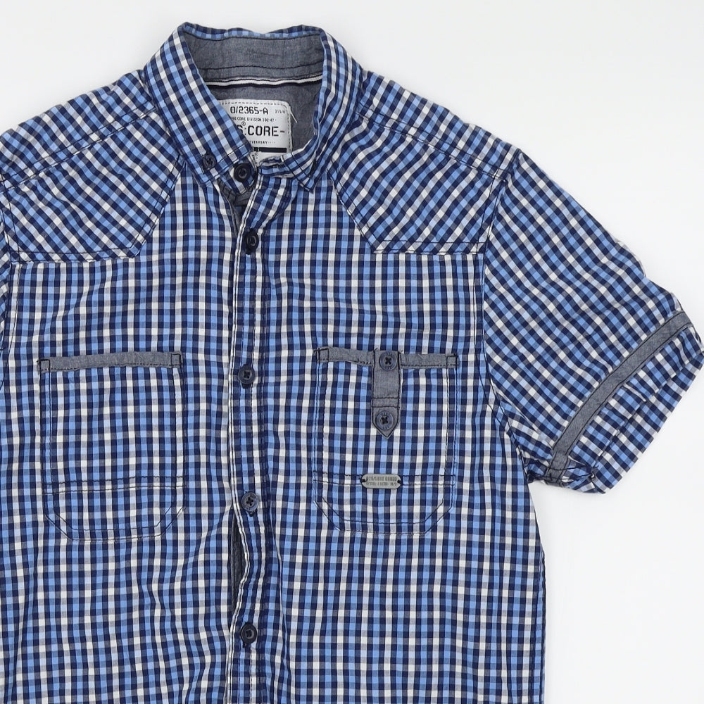 Cedar Wood State Mens Blue Check   Button-Up Size S