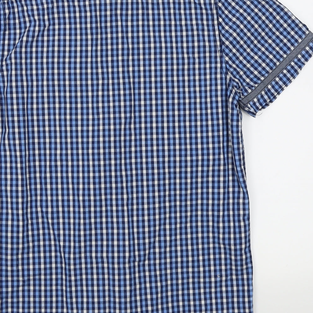 Cedar Wood State Mens Blue Check   Button-Up Size S