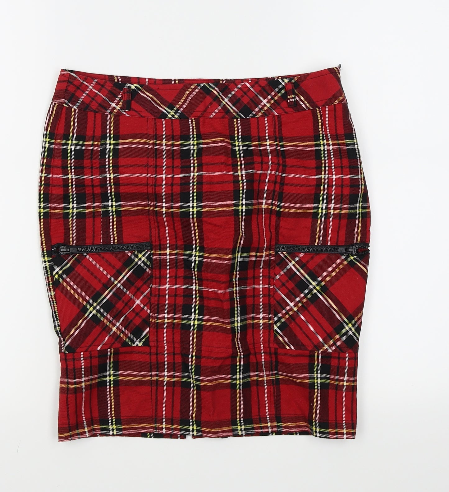 TRF Womens Red Check  Mini Skirt Size 8