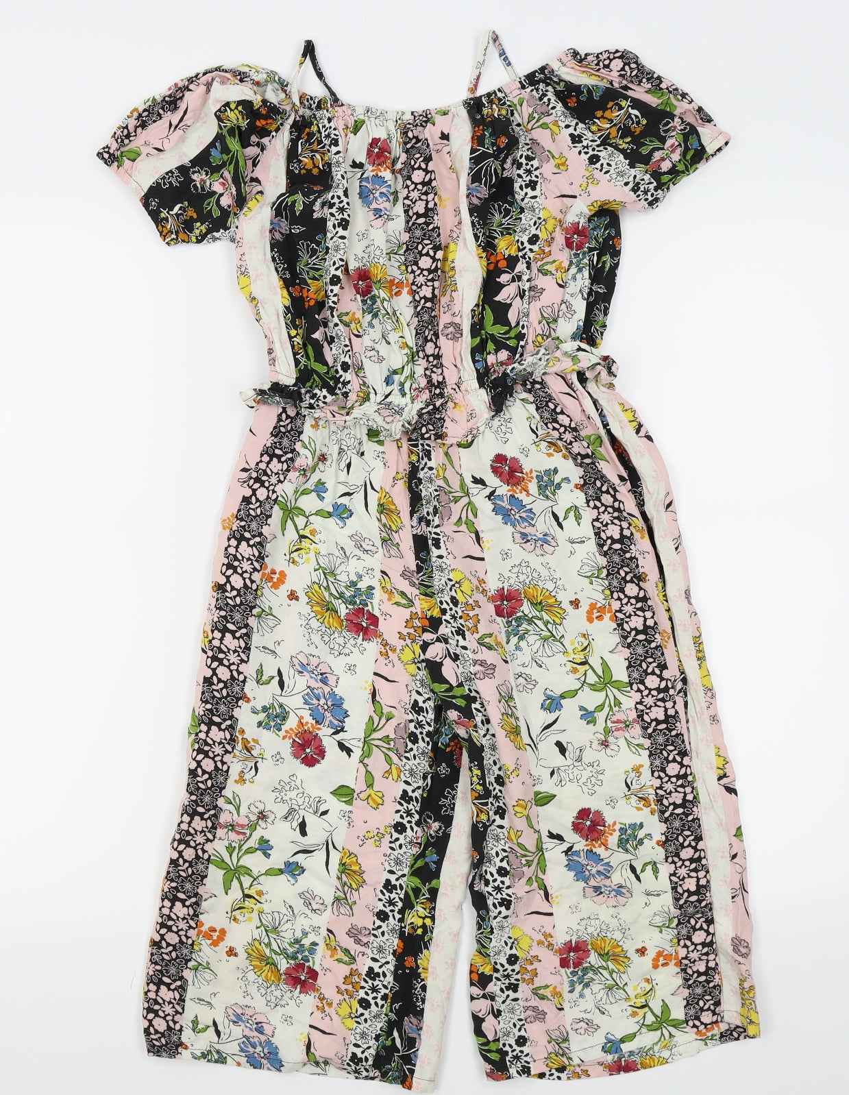 NEXT Girls Multicoloured Floral  Jumpsuit One-Piece Size 7 Years