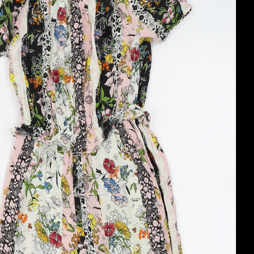 NEXT Girls Multicoloured Floral  Jumpsuit One-Piece Size 7 Years