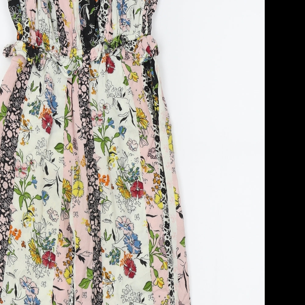 NEXT Girls Multicoloured Floral  Jumpsuit One-Piece Size 7 Years