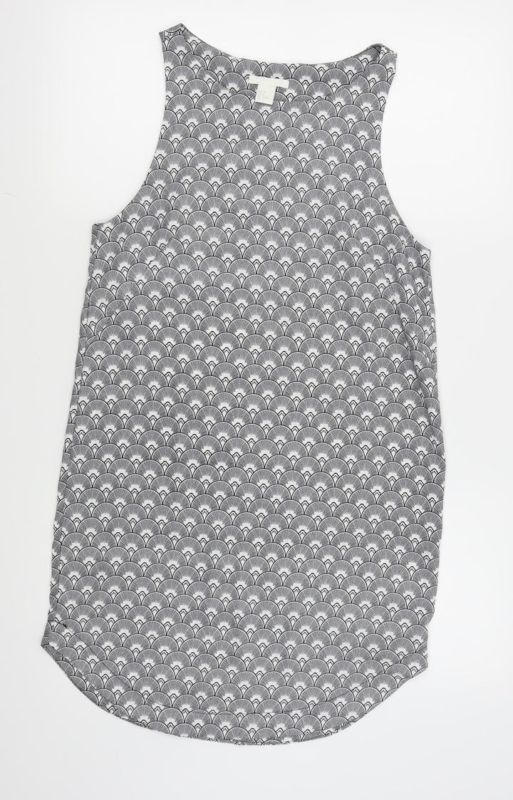 H&M Womens Black Argyle/Diamond  Pencil Dress  Size 8