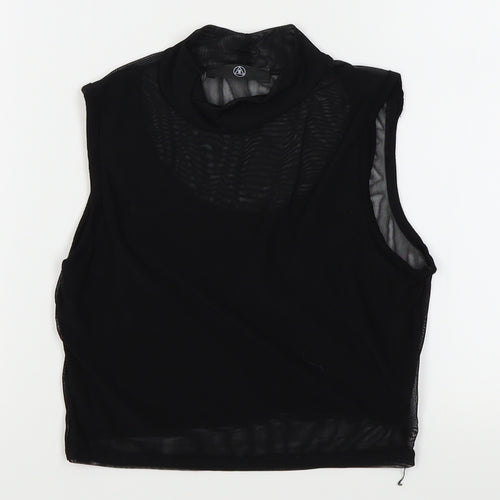 Missguided Womens Black   Basic T-Shirt Size 8  - crop top