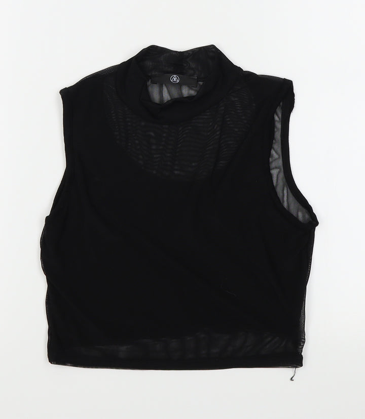 Missguided Womens Black Basic T-Shirt Size 8 - crop top