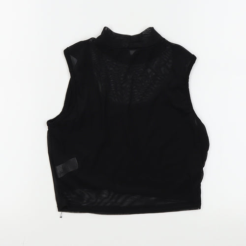 Missguided Womens Black   Basic T-Shirt Size 8  - crop top