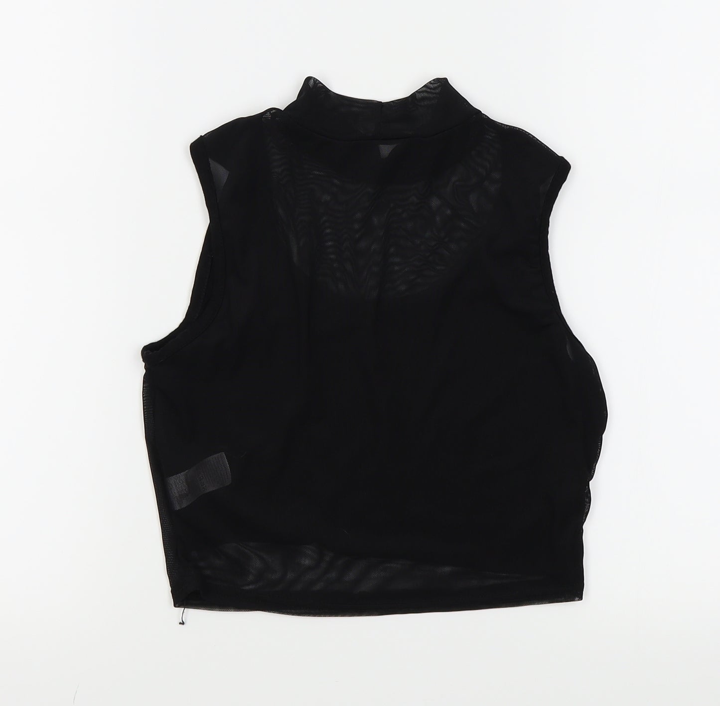 Missguided Womens Black   Basic T-Shirt Size 8  - crop top