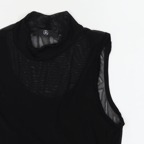 Missguided Womens Black   Basic T-Shirt Size 8  - crop top