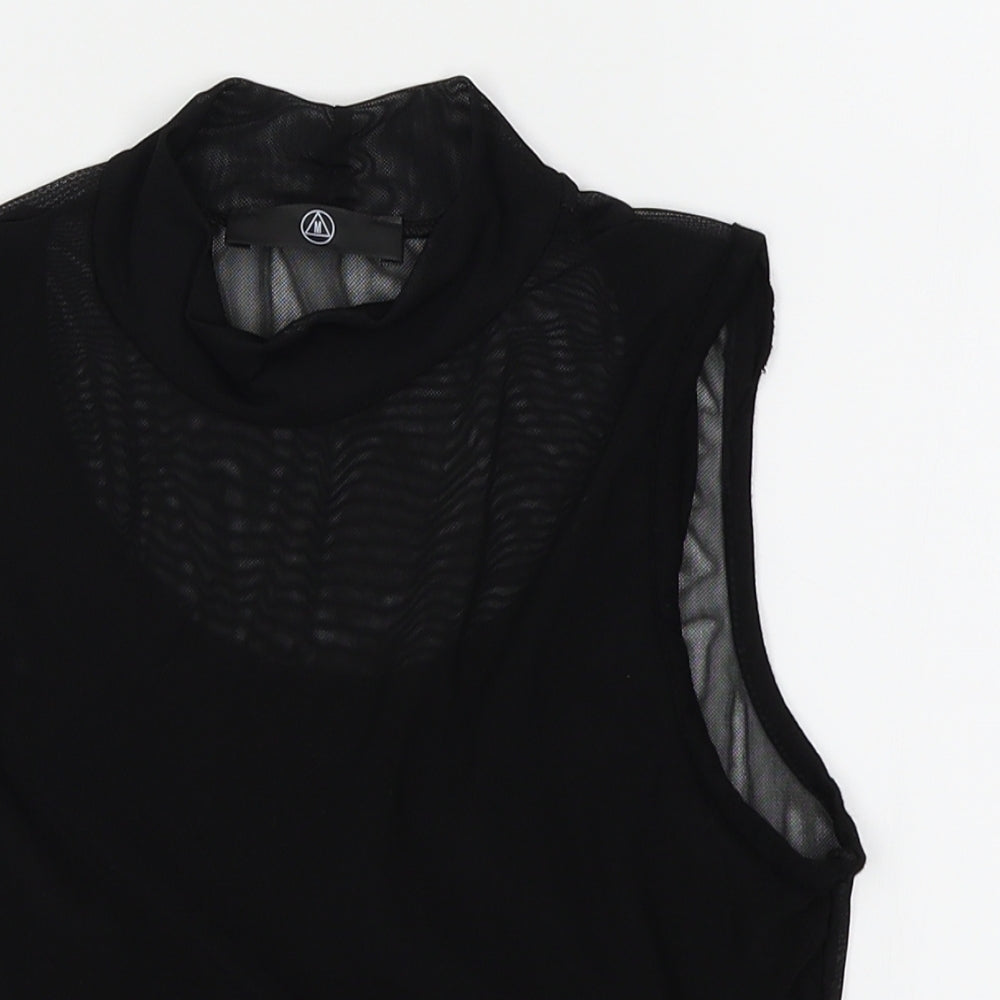 Missguided Womens Black   Basic T-Shirt Size 8  - crop top