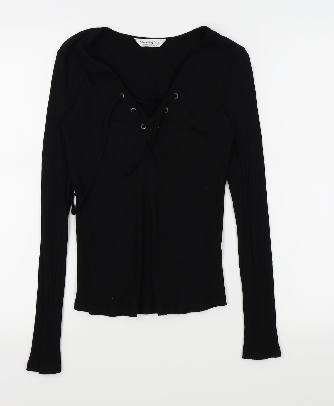 Miss Selfridge Womens Black   Basic T-Shirt Size 10