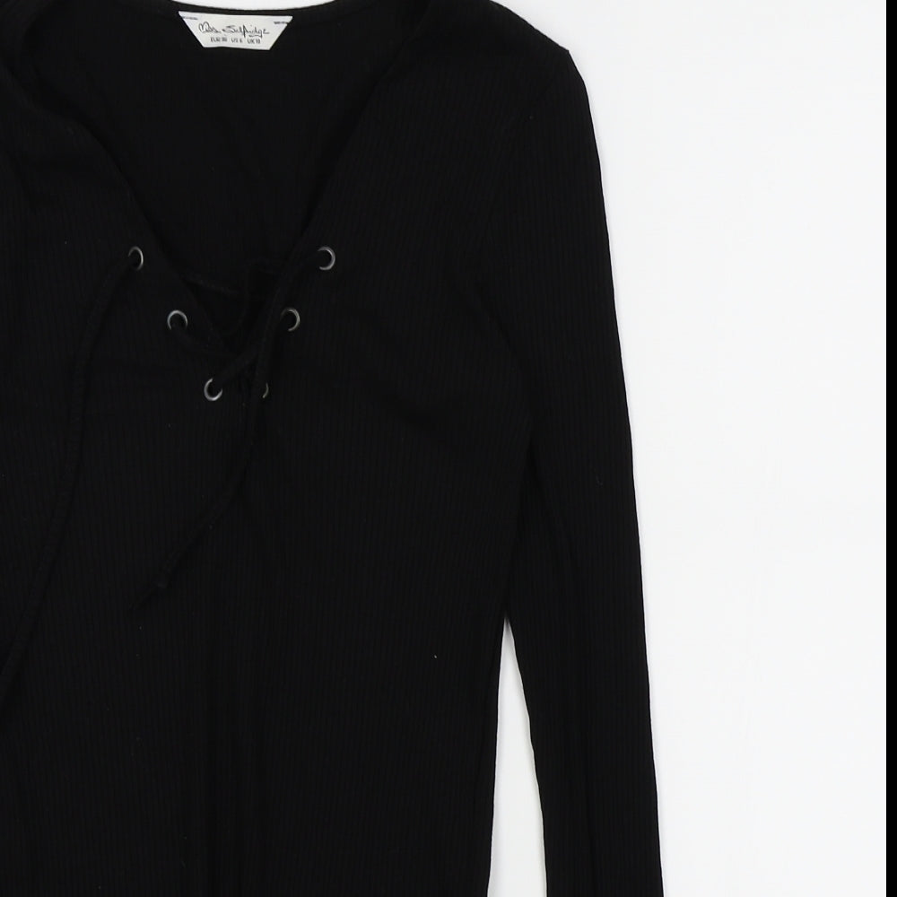 Miss Selfridge Womens Black   Basic T-Shirt Size 10